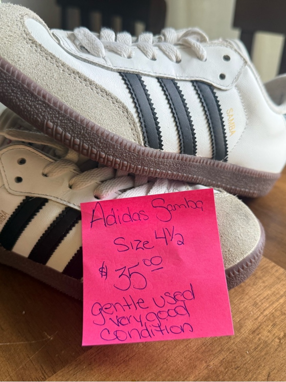 adidas White and Black Classic Low-Top Sneakers - Picture 4 of 4